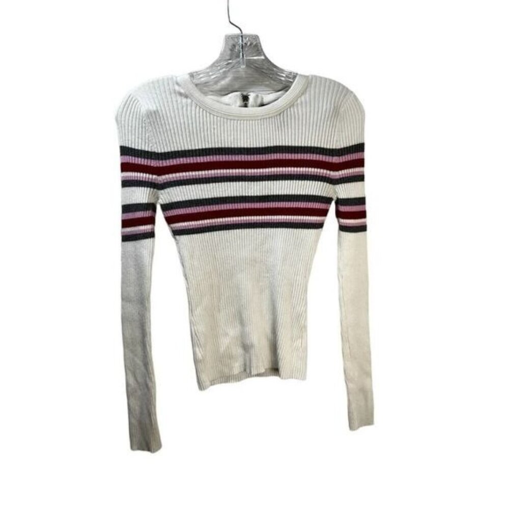 STRIPED Cropped Sweater Retro Style Knit‎ Medium NWOT